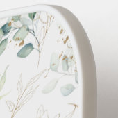 Mint Green Pastel Floral Greenery Pattern Pickleball Paddle (Links Detail)