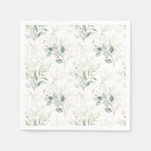 Mint Green Pastel Floral Greenery Pattern Servet (Voorkant)