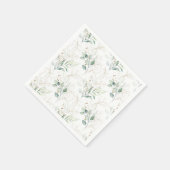 Mint Green Pastel Floral Greenery Pattern Servet (Hoek)