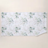 Mint Green Pastel Floral Greenery Pattern Strandlaken (Voorkant)