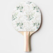 Mint Green Pastel Floral Greenery Pattern Tafeltennisbatje (Voorkant)