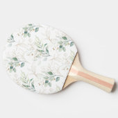 Mint Green Pastel Floral Greenery Pattern Tafeltennisbatje (Zijkant)