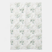 Mint Green Pastel Floral Greenery Pattern Theedoek (Verticaal)