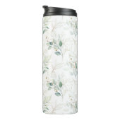 Mint Green Pastel Floral Greenery Pattern Thermosbeker (Geroteerd rechts)