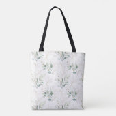 Mint Green Pastel Floral Greenery Pattern Tote Bag (Achterkant)