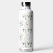 Mint Green Pastel Floral Greenery Pattern Waterfles (Rechts)