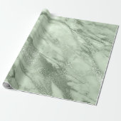 Mint Green Pastel Marble Stone Abstract Metal Lux Cadeaupapier (Uitgerold)