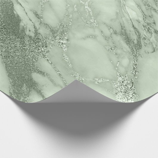 Mint Green Pastel Marble Stone Abstract Metal Lux Cadeaupapier (Hoek)