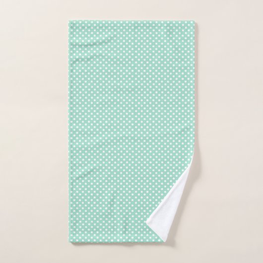 Mint Green Patterned Bath Towel Set Bad Handdoek (Handdoek)