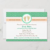 Mint Green Peach Baby shower Invitation Kaart (Voorkant)
