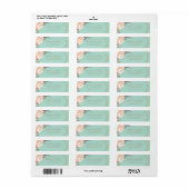 Mint Green Peach Cream Gold Wedding Return Address Etiket (Full Sheet)