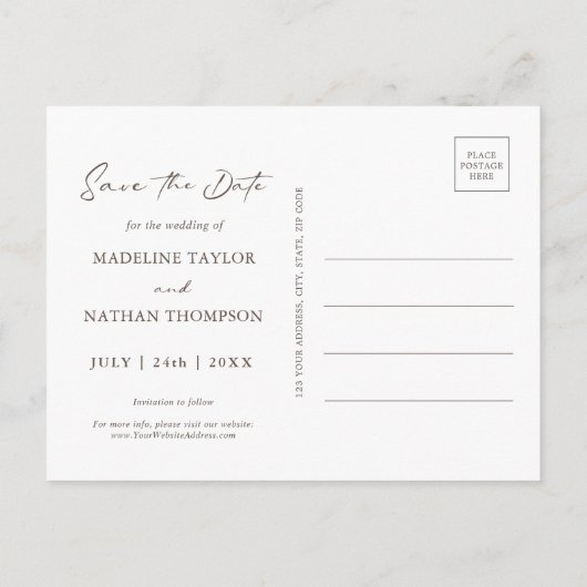 Mint Green & Peach Floral Save The Date Aankondigingskaart (Achterkant)