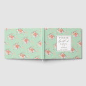 Mint Green & Peach Floral Wedding Guest Book Gastenboek (Volledig)