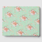 Mint Green & Peach Floral Wedding Guest Book Gastenboek (Achterkant)