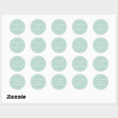 Mint Green Personalized Wedding Ronde Sticker (Vel)