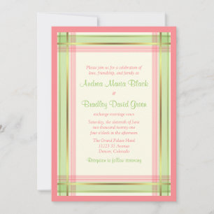Mint Green Petal Pink Pset Wedding Uitnodiging