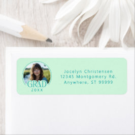 Mint Green Photo Graduation Return Address Labels