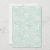 Mint Green Pink Floral Butterflies Birthday Kaart (Achterkant)