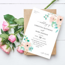 Mint Green & Pink Floral Wedding