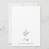 Mint Green & Pink Floral Wedding Kaart (Achterkant)