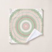 Mint Green Pink Mandala Bad Handdoek (Wasdoekje)