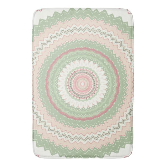 Mint Green Pink Mandala Badmat (Voorkant Verticaal)
