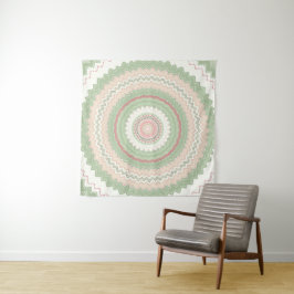 Mint Green Pink Mandala Wandkleed