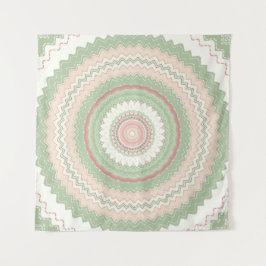 Mint Green Pink Mandala Wandkleed