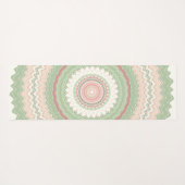 Mint Green Pink Mandala Yogamat (Achterkant (horizontaal))