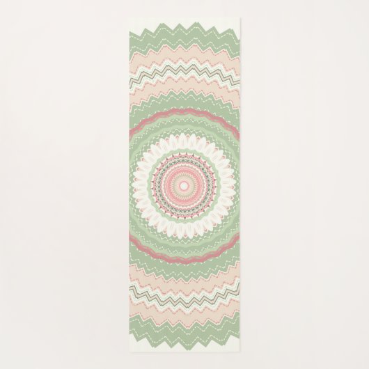 Mint Green Pink Mandala Yogamat (Achterkant)