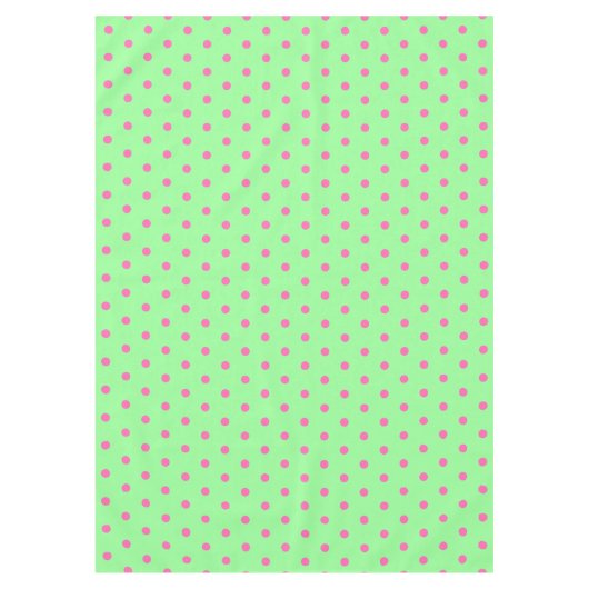 Mint Green Pink Polka Dots Tafelkleed (Voorkant)