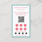 Mint Green Pink Stripes Bakery Logo Loyalty Punch Visitekaartje (Achterkant)
