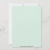 Mint Green Pinstripes Birthday Party Invitation Kaart (Achterkant)