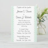 Mint Green Pinstripes Wedding Invitation Kaart (Staand voorkant)