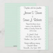 Mint Green Pinstripes Wedding Invitation Kaart (Voorkant / Achterkant)