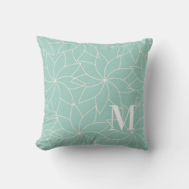Mint Green Pinwheels Sierkussen Monogram