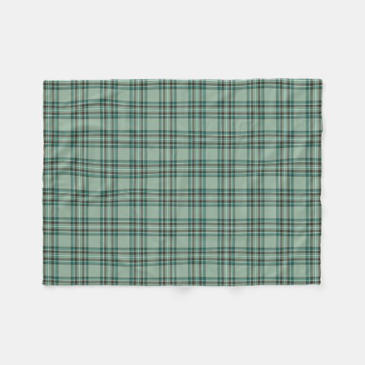 Mint Green Plaid Kelly Tartan Fleece Deken (Voorkant (Horizontaal))