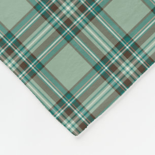 Mint Green Plaid Kelly Tartan Fleece Deken