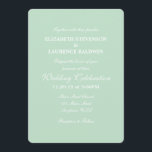 Mint Green Plain Simple Wedding Invitation Kaart<br><div class="desc">Producten die u kunt aanpassen met uw afbeeldingen of tekst.</div>