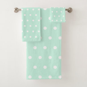 Mint Green Polka Dot Bad Handdoek
