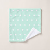 Mint Green Polka Dot Bad Handdoek (Wasdoekje)