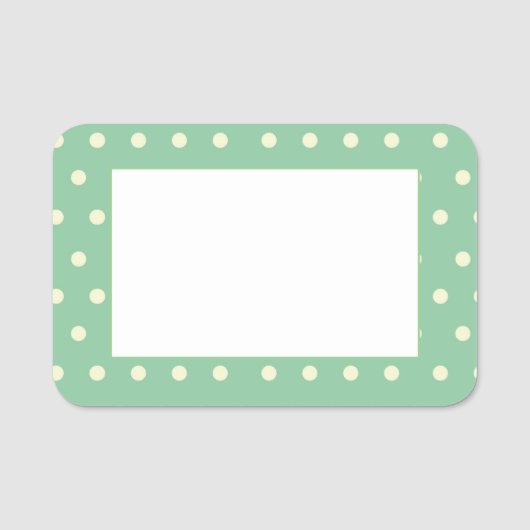 Mint Green Polka Dot Customizable Naamplaatje (Voorkant)