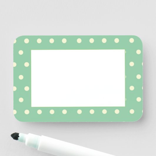 Mint Green Polka Dot Customizable Naamplaatje (In situ)