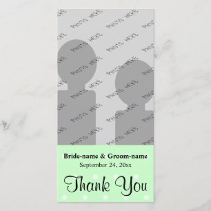 Mint Green Polka dot patroon. Huwelijk Dank u Bedankkaart