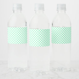 Mint Green Polka Dot Pattern Love Ball Print Cute Waterfles Etiket