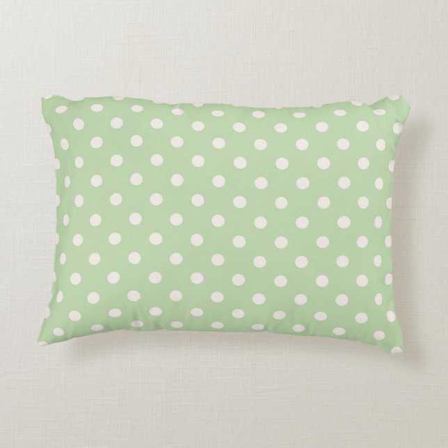 Mint Green Polka Dot Pillow Decoratief Kussen (Achterkant)