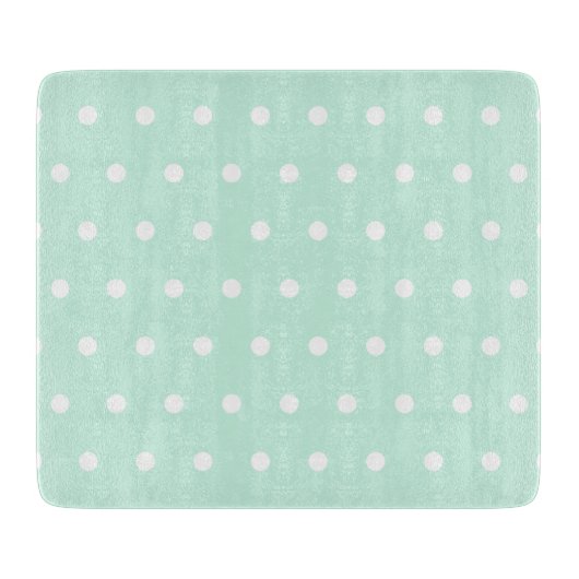 Mint Green Polka Dot Snijplank (Voorkant)