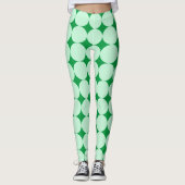 Mint Green Polka Dot St Patrick's Day Leggings (Voorkant)