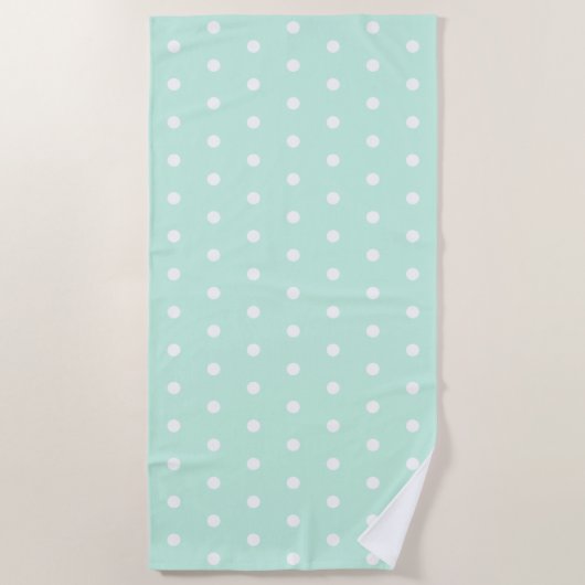 Mint Green Polka Dot Strandlaken (Voorkant)