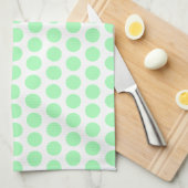 Mint Green Polka Dot Theedoek (Quarter Fold)